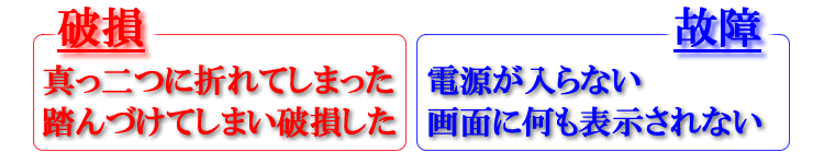 真っ二つに折れた携帯電話、破損した携帯電話